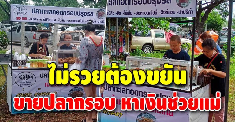 เด็กกตัญญู เด็กชาย 10 ขวบ อาสาหาเงินช่วยพ่อแม่ เร่ขๅยปลาทอดกรอบตามตลาดนัด