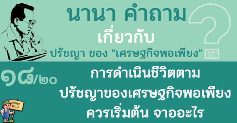 18/20 การดำเนินชีวิตตามปรัชญาของเศรษฐกิจพอเพียง ควรเริ่มต้นจากอะไร – นานา คำถาม ปรัชญาเศรษฐกิจพอเพียง