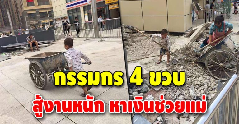 เด็กกตัญญู หนูน้อย 4 ขวบ ทุกวันหยุดต้องทำงานก่อสร้าง หาเงินช่วยครอบครัว