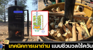 เทคนิคการเผาถ่าน แบบชีวมวลไร้ควัน