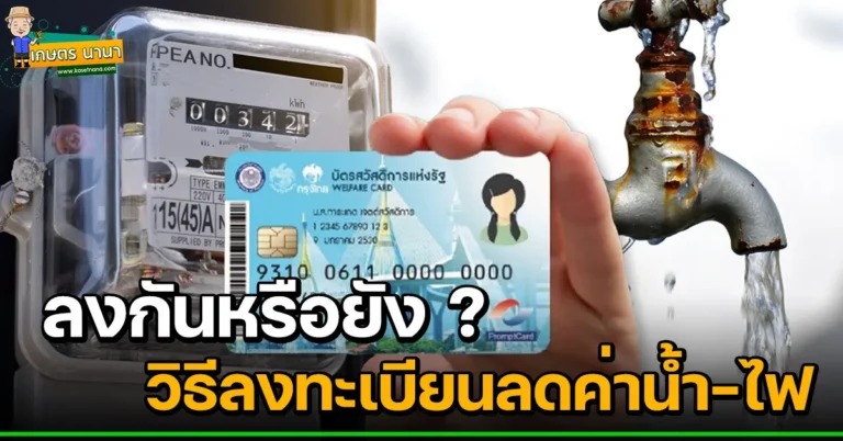 วิธีลงทะเบียนลดค่าน้ำ – ค่าไฟ ของผู้ใช้บัตรสวัสดิการแห่งรัฐ 1 ครัวเรือนต่อ 1 สิทธิ